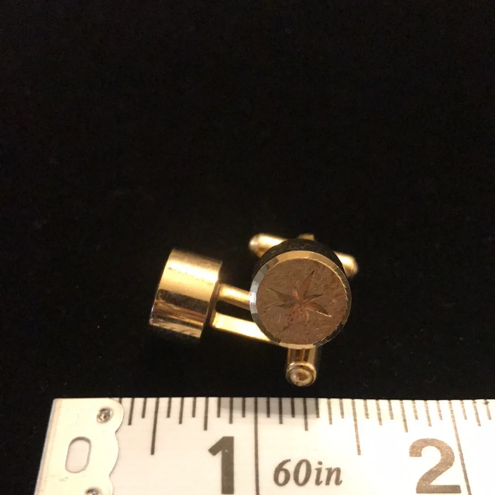 3/$15 ⭐️Vintage gold tone starburst cuff links very good condition cufflinks (s)